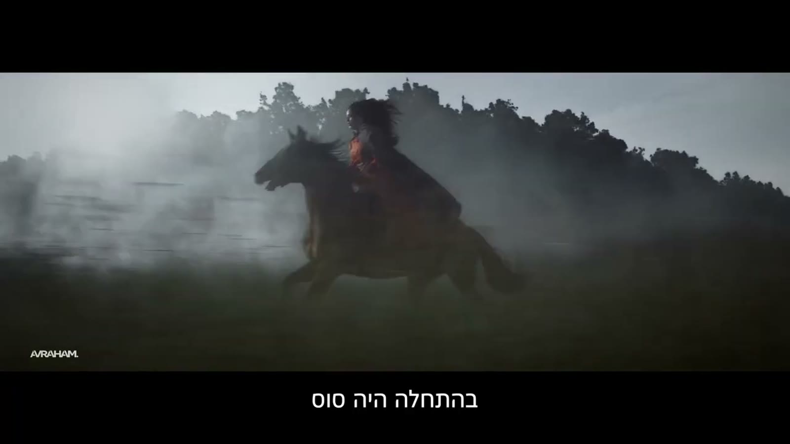 Volkswagen film, horse galloping through fog.